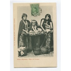 NIÑAS MAPUCHES CHILE ANTIGUA TARJETA POSTAL ABORIGENES